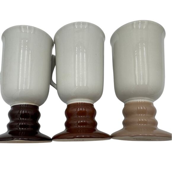 Vintage Hall Pedestal Irish Coffee Cappuccino Mugs 1970s #1273 Made in USA Set/8 - Picture 5 of 7